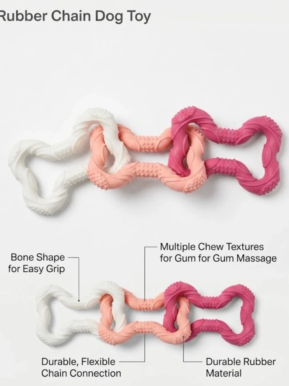 NWT Sun Squad / Spring Rubber Chain Dog Toy - New